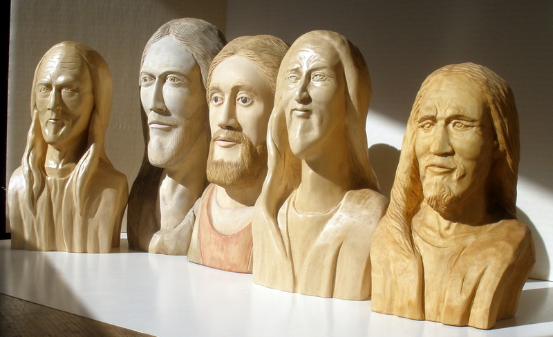Jesus bust wood carving
